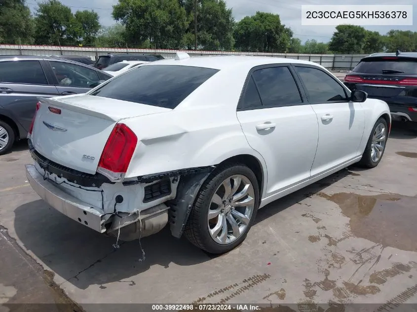 2C3CCAEG5KH536378 2019 Chrysler 300 Limited