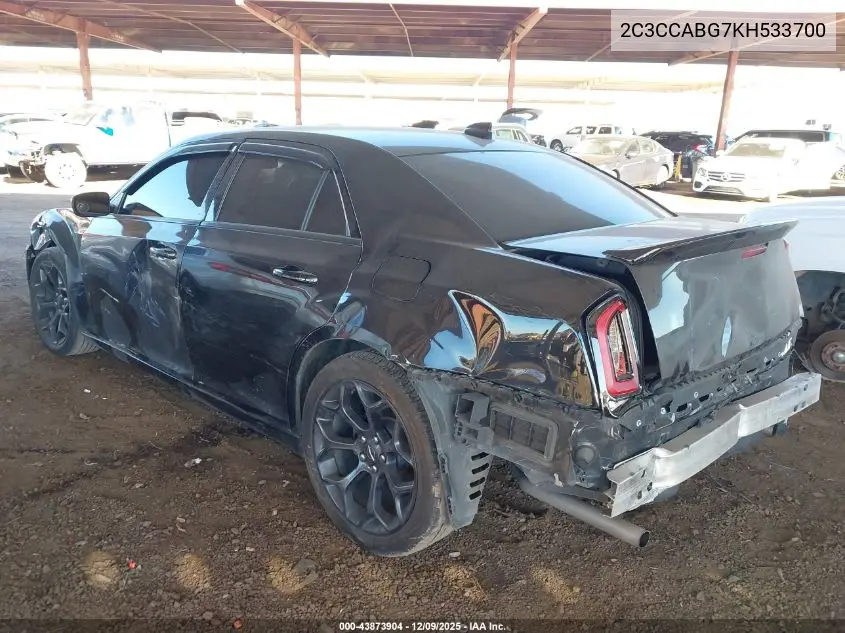 2C3CCABG7KH533700 2019 Chrysler 300 300S