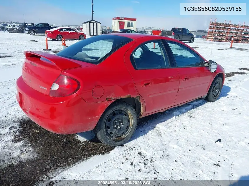 2002 Chrysler Neon Lx VIN: 1C3ES56C82D539156 Lot: 30084895