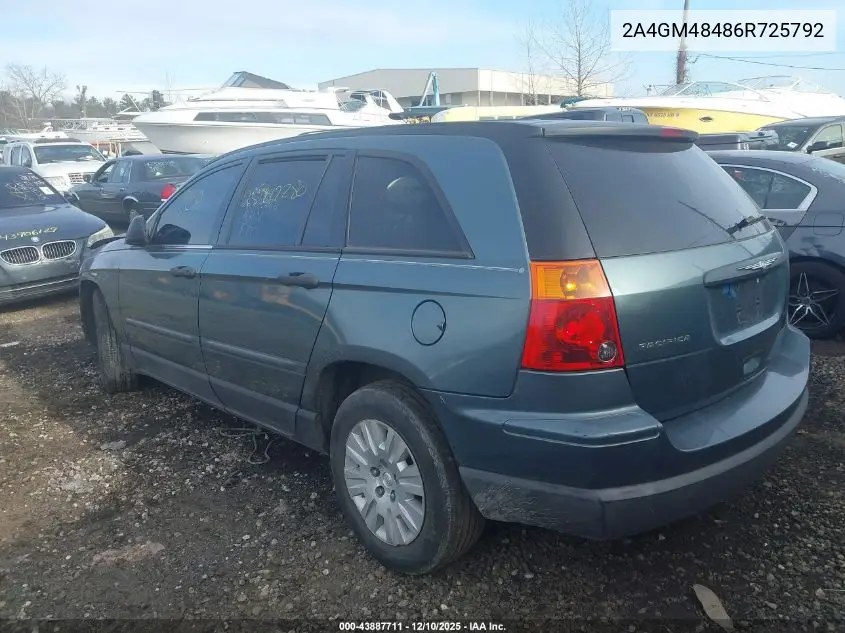 2A4GM48486R725792 2006 Chrysler Pacifica