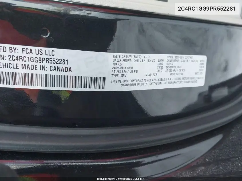 2C4RC1GG9PR552281 2023 Chrysler Pacifica Limited