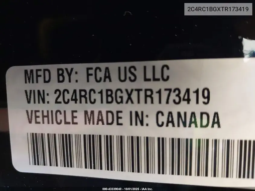 2C4RC1BGXTR173419 2026 Chrysler Pacifica Select