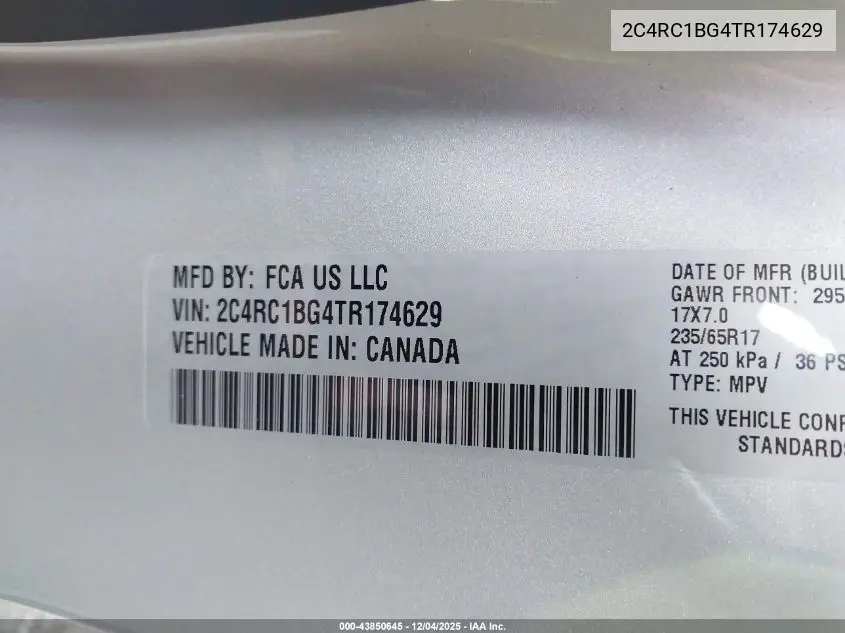 2C4RC1BG4TR174629 2026 Chrysler Pacifica Select