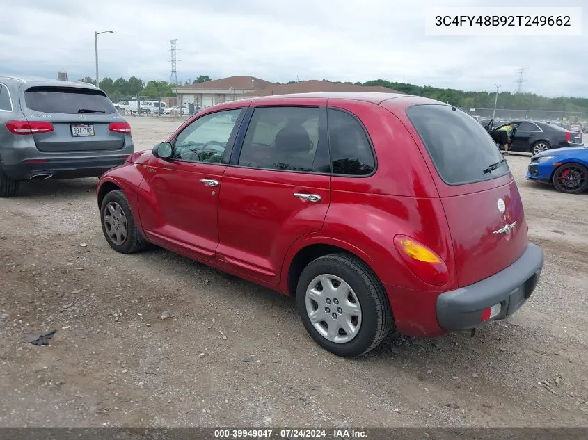 2002 Chrysler Pt Cruiser VIN: 3C4FY48B92T249662 Lot: 39949047