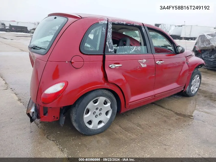 2006 Chrysler Pt Cruiser Touring VIN: 3A4FY58B16T249192 Lot: 40390095