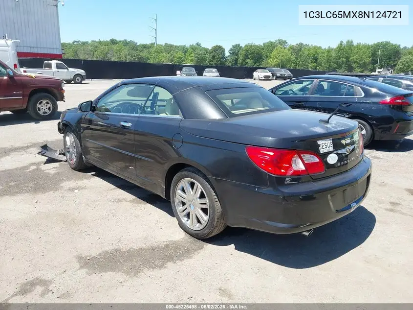 2008 Chrysler Sebring Limited VIN: 1C3LC65MX8N124721 Lot: 45225498