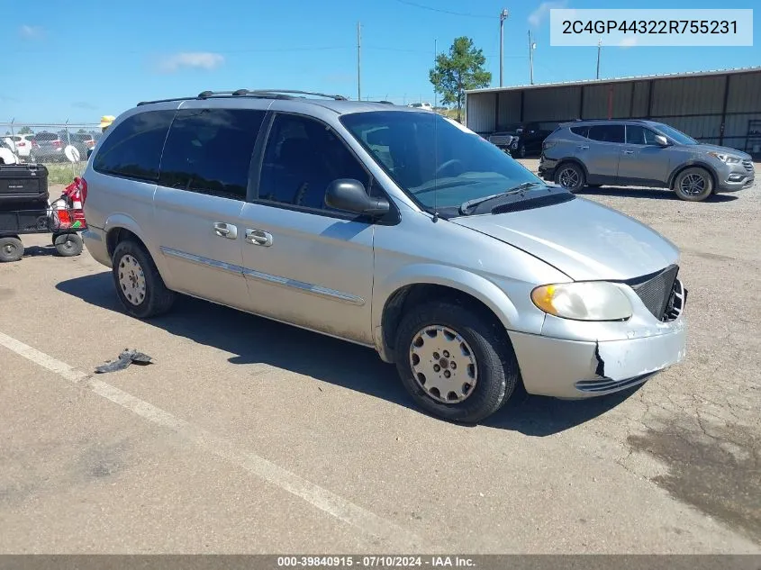 2C4GP44322R755231 2002 Chrysler Town & Country Lx