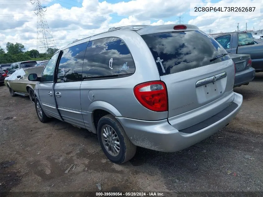 2003 Chrysler Town & Country Limited VIN: 2C8GP64L73R262687 Lot: 39509054