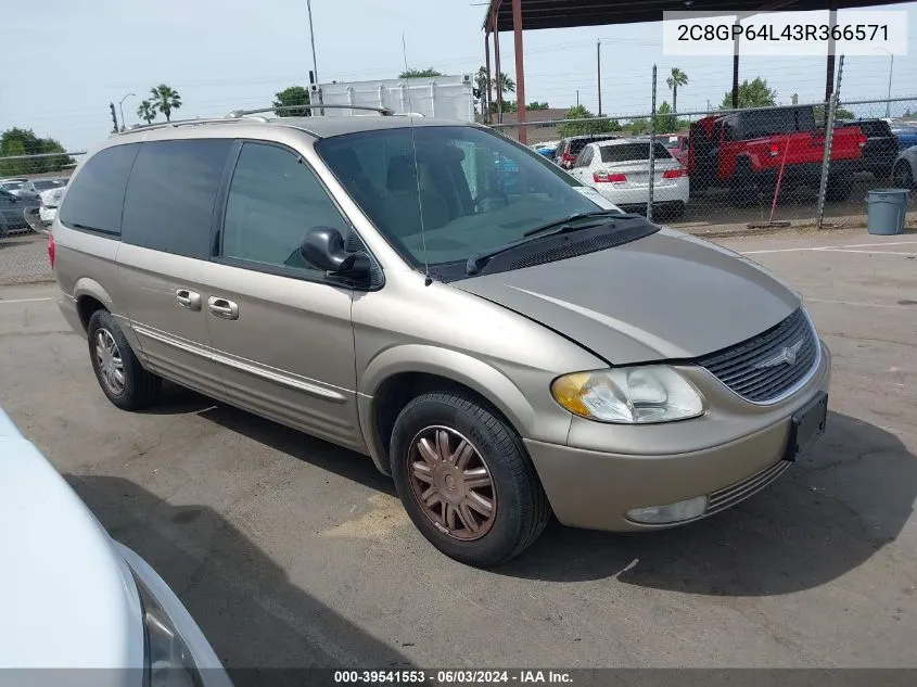 2003 Chrysler Town & Country Limited VIN: 2C8GP64L43R366571 Lot: 39541553