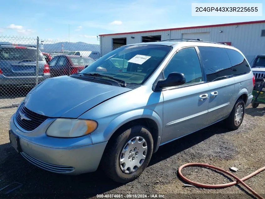 2003 Chrysler Town & Country Lx VIN: 2C4GP443X3R225655 Lot: 40374661