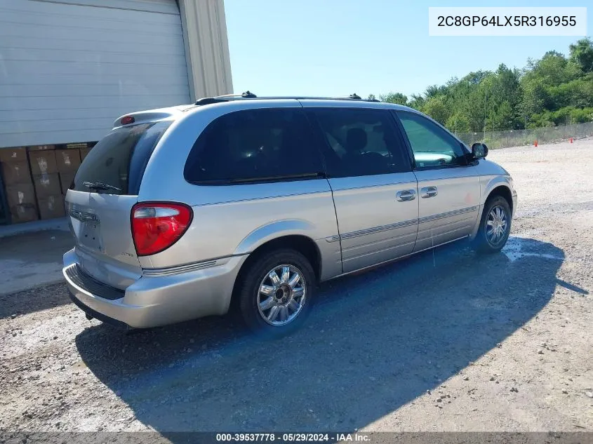 2C8GP64LX5R316955 2005 Chrysler Town & Country Limited