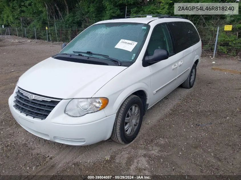 2006 Chrysler Town & Country Touring VIN: 2A4GP54L46R818240 Lot: 39504087