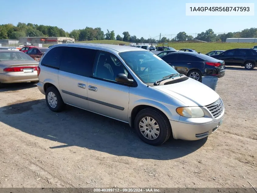 2006 Chrysler Town & Country VIN: 1A4GP45R56B747593 Lot: 40399712