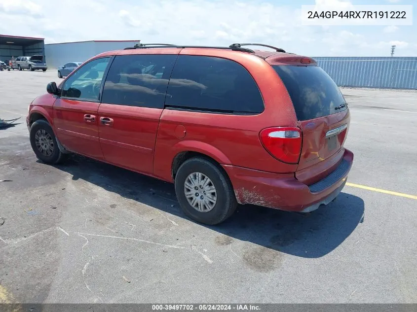 2007 Chrysler Town & Country Lx VIN: 2A4GP44RX7R191222 Lot: 39497702