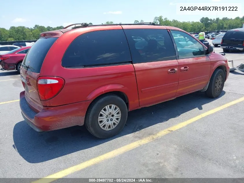 2007 Chrysler Town & Country Lx VIN: 2A4GP44RX7R191222 Lot: 39497702