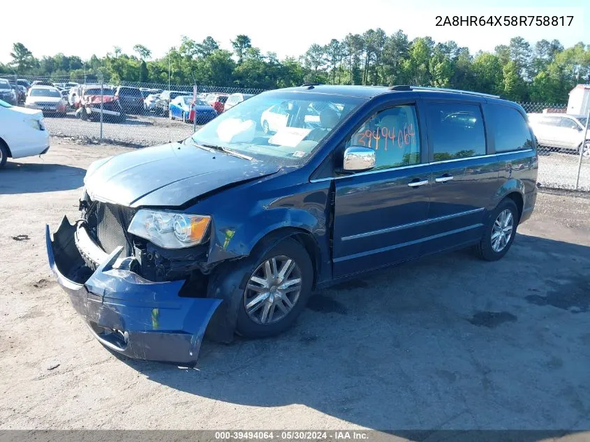 2A8HR64X58R758817 2008 Chrysler Town & Country Limited