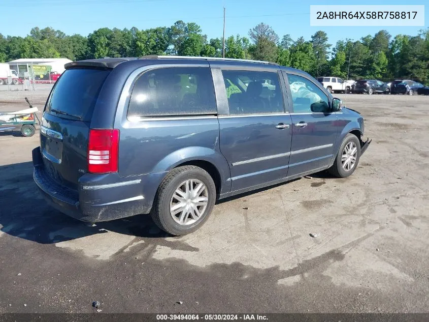 2A8HR64X58R758817 2008 Chrysler Town & Country Limited