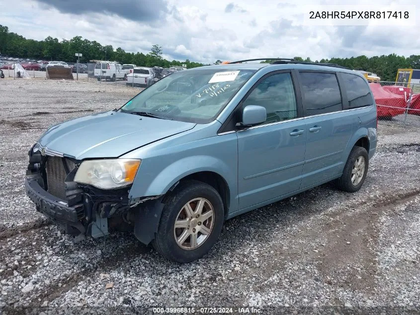 2A8HR54PX8R817418 2008 Chrysler Town & Country Touring