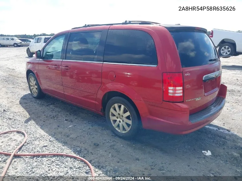 2008 Chrysler Town & Country Touring VIN: 2A8HR54P58R635626 Lot: 40432506