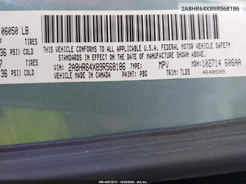 2A8HR64X89R568186 2009 Chrysler Town & Country Limited