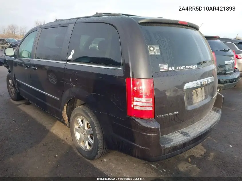 2A4RR5D10AR421893 2010 Chrysler Town & Country Touring