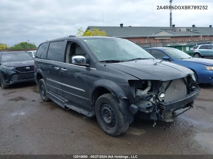 2011 Chrysler Town & Country Limited VIN: 2A4RR6DGXBR789252 Lot: 12010650