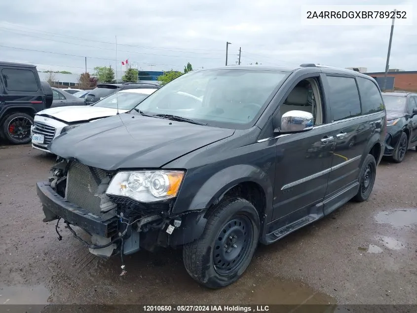 2011 Chrysler Town & Country Limited VIN: 2A4RR6DGXBR789252 Lot: 12010650