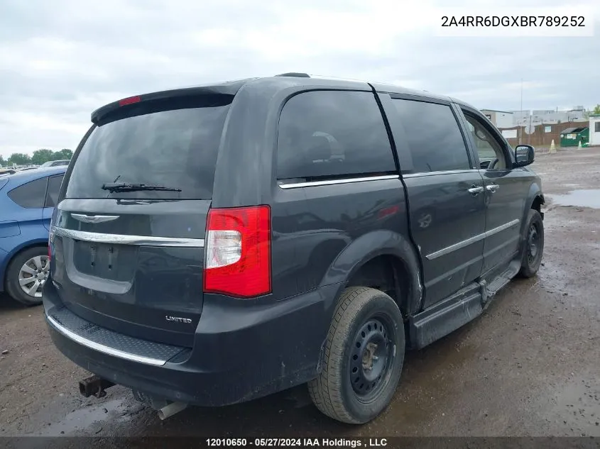 2011 Chrysler Town & Country Limited VIN: 2A4RR6DGXBR789252 Lot: 12010650