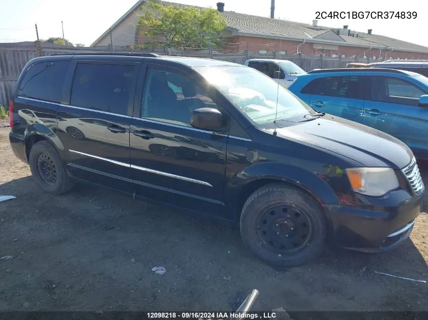 2C4RC1BG7CR374839 2012 Chrysler Town & Country Touring