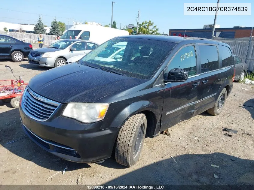 2012 Chrysler Town & Country Touring VIN: 2C4RC1BG7CR374839 Lot: 12098218