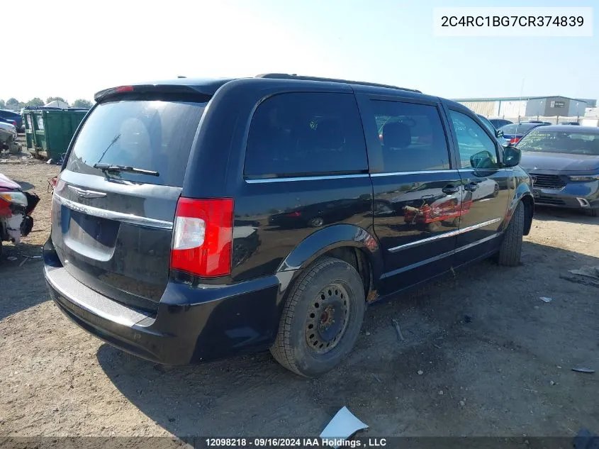 2C4RC1BG7CR374839 2012 Chrysler Town & Country Touring