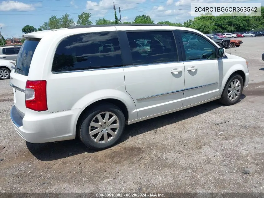 2012 Chrysler Town & Country Touring VIN: 2C4RC1BG6CR363542 Lot: 39510382