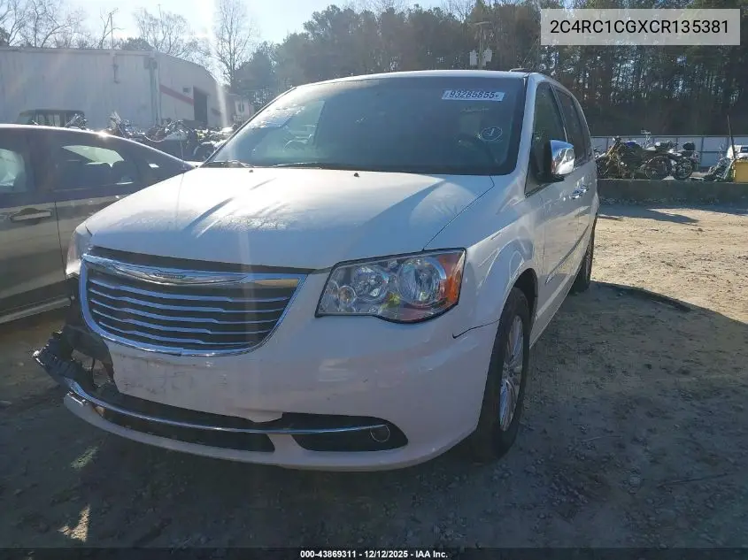 2C4RC1CGXCR135381 2012 Chrysler Town & Country Touring-L
