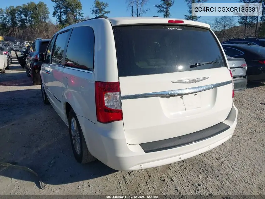 2C4RC1CGXCR135381 2012 Chrysler Town & Country Touring-L