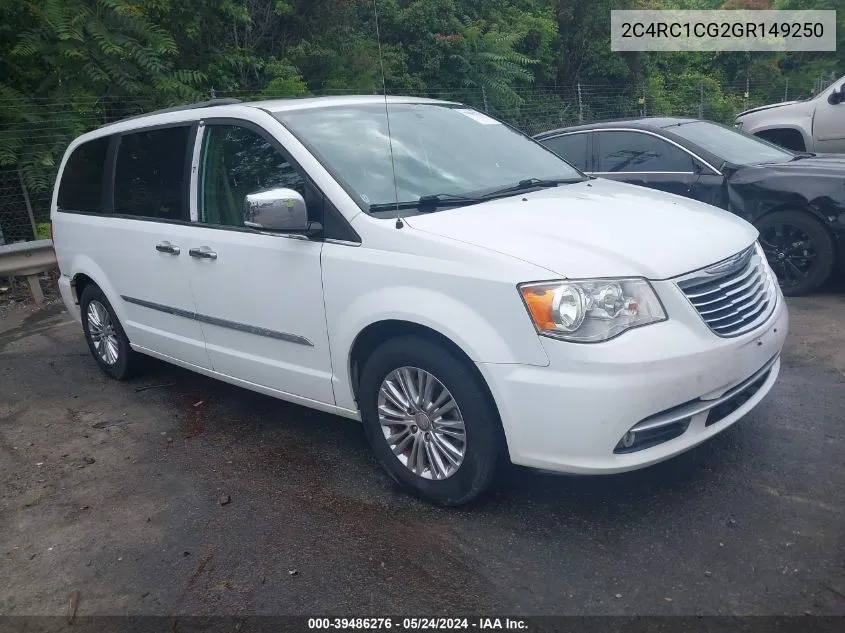 2016 Chrysler Town & Country Touring-L Anniversary Edition VIN: 2C4RC1CG2GR149250 Lot: 39486276