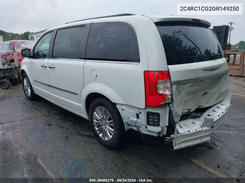 2016 Chrysler Town & Country Touring-L Anniversary Edition VIN: 2C4RC1CG2GR149250 Lot: 39486276