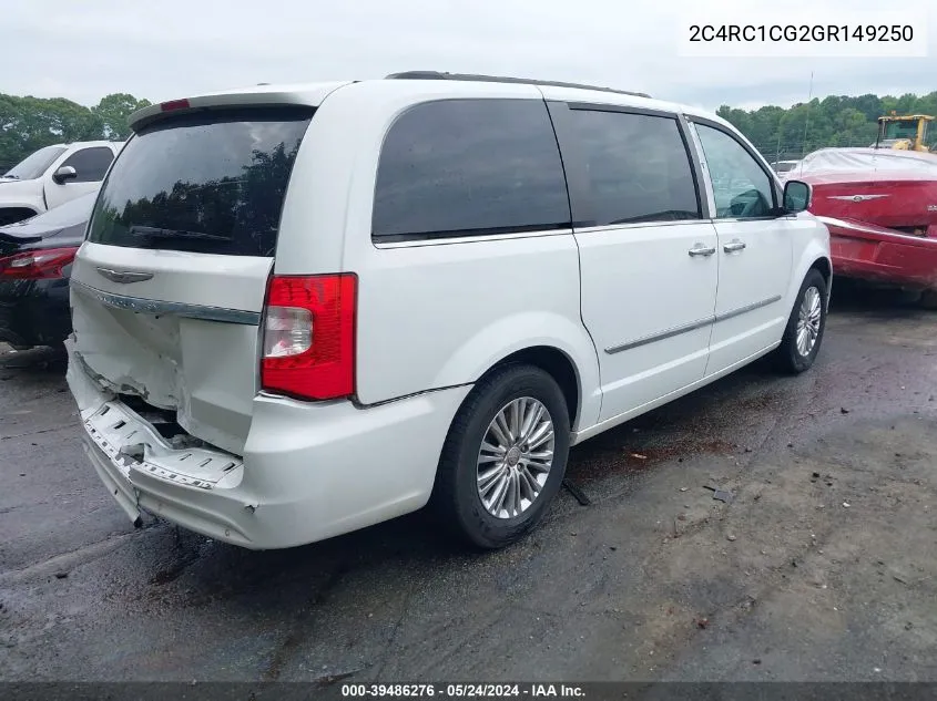 2016 Chrysler Town & Country Touring-L Anniversary Edition VIN: 2C4RC1CG2GR149250 Lot: 39486276