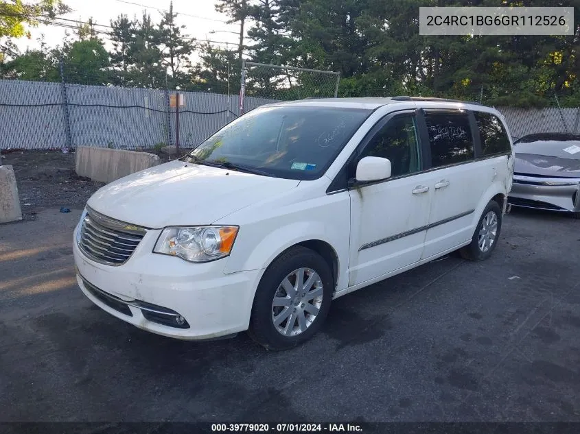 2016 Chrysler Town & Country Touring VIN: 2C4RC1BG6GR112526 Lot: 39779020