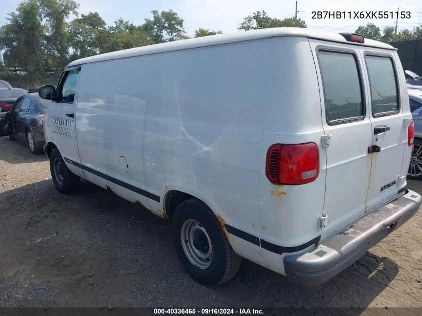 2B7HB11X6XK551153 1999 Dodge Ram Van 1500 Commercial/Conversion