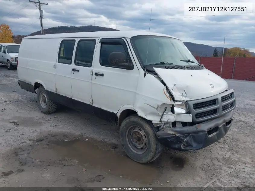 2B7JB21Y12K127551 2002 Dodge Ram Van 2500 Conversion