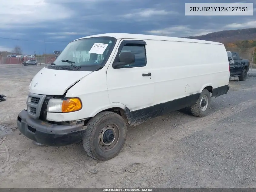 2B7JB21Y12K127551 2002 Dodge Ram Van 2500 Conversion