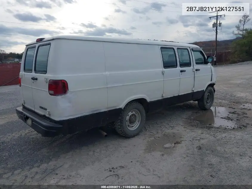 2B7JB21Y12K127551 2002 Dodge Ram Van 2500 Conversion