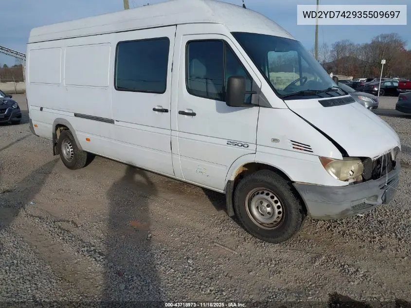 WD2YD742935509697 2003 Dodge Sprinter Van 2500 Super High Ceiling