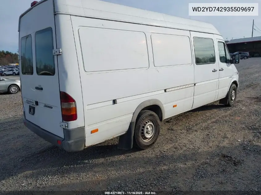 WD2YD742935509697 2003 Dodge Sprinter Van 2500 Super High Ceiling