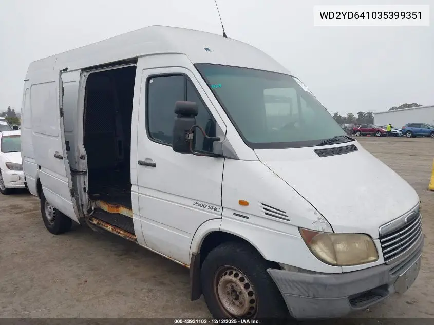 WD2YD641035399351 2003 Dodge Sprinter Van 2500 High Ceiling/Super High Ceiling