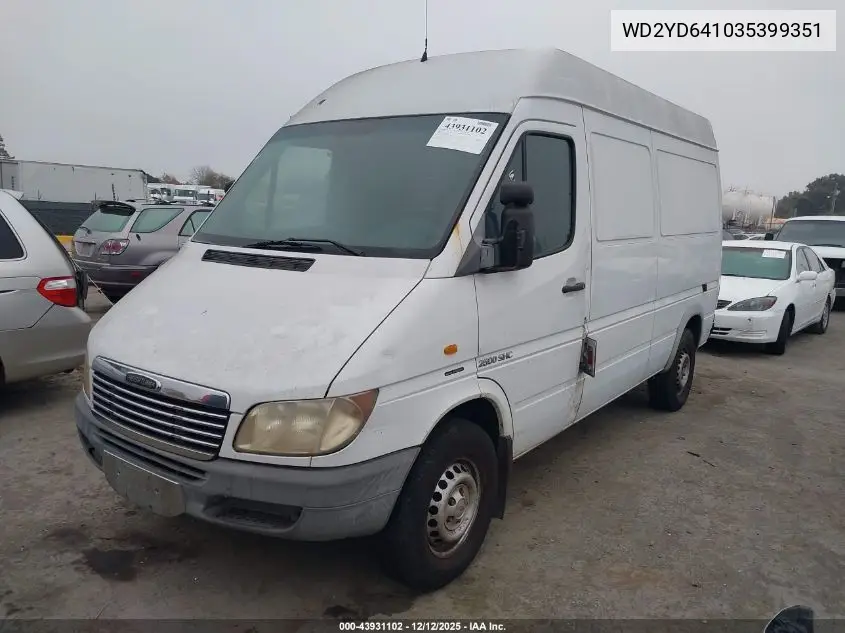 WD2YD641035399351 2003 Dodge Sprinter Van 2500 High Ceiling/Super High Ceiling
