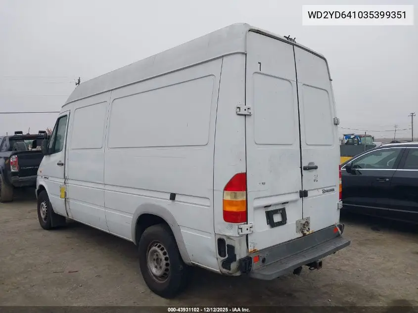WD2YD641035399351 2003 Dodge Sprinter Van 2500 High Ceiling/Super High Ceiling