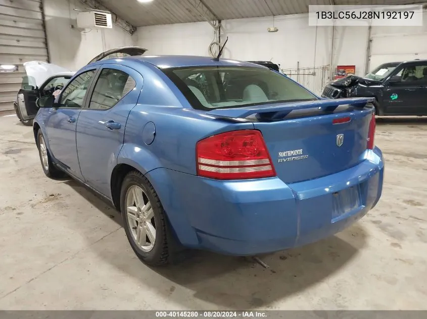 1B3LC56J28N192197 2008 Dodge Avenger Sxt