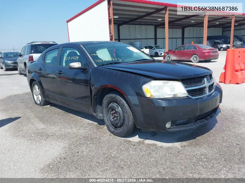 1B3LC56K38N687386 2008 Dodge Avenger Sxt