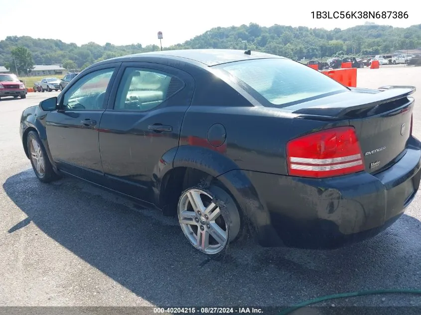 1B3LC56K38N687386 2008 Dodge Avenger Sxt